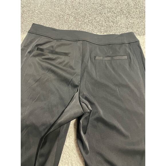 VTG Cache Womens Sz 12 Side Zip Wide Leg Crop Pants Stretch Black Gold Hardware - Picture 7 of 10